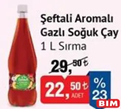 SIRMA ŞEFTALİ AROMALI GAZLI SOĞUK ÇAY 1 L fiyat ve kampanya bilgisi